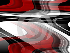 Red black silvery fluid lines geometries, lines background, abstract colorful geometries photo