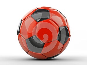 Red with black soccer ball icon
