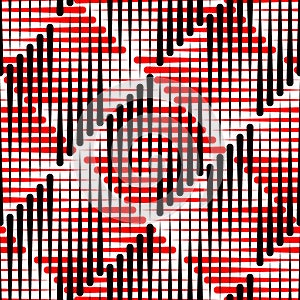 Red and Black Stripe Background. Seamless Plaid Pattern