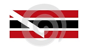 Red and Black Striped Flag with Diagonal, Vector, vector design Generative AI