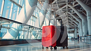 The red and black suitcases.AI generated image