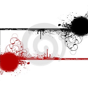 Red black swirls copyspace background