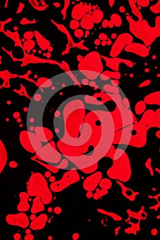 Red and Black swirls of ink