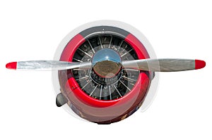 Red and Black AT-6 Texan Engine and Propeller