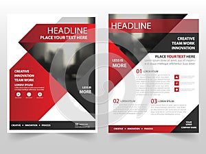 Red black triangle business Brochure Leaflet Flyer annual report template design, book cover layout design