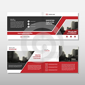 Red black triangle Vector annual report Leaflet Brochure Flyer template design, book cover layout design