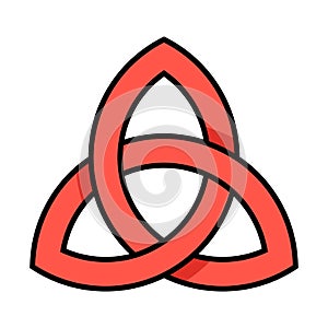 Red and black triquetra symbol vector