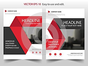 Red black Vector annual report Leaflet Brochure Flyer template design, book cover layout design, abstract business presentation