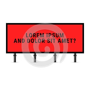Red and Black Vector Billboard. Black Text on a Red Background. Large Vector Billboard
