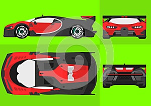 Red And Black Vector Car