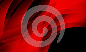 Red and black wave abstract background,wallpaper with lighting effect, smooth, curve, vector illustration
