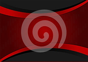 Red and black waves abstract vector background with copy space