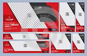 Red and Black Web banners templates