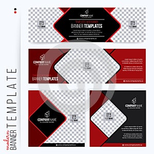 Red and Black Web banners templates