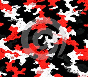 Red Black and White Camo Pattern Seamless Texture