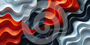 Red, black and white wavy 3D generative background