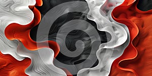 Red, black and white wavy 3D generative background