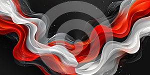 Red, black and white wavy 3D generative background