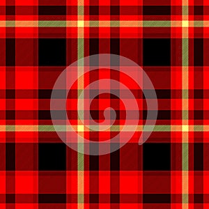 Red black yellow checkered diamond tartan plaid seamless pattern texture