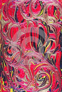Red Black Yellow Marble Paints photo