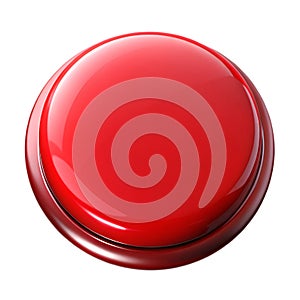 Red blank button isolated on white background