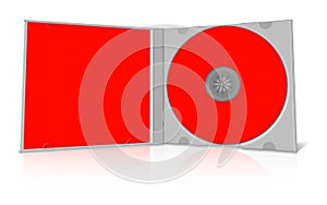 Red blank cd case and disc