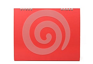 Red blank desktop calendar with isolated