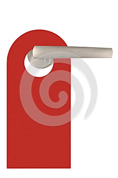 Red Blank Isolated Do Not Disturb Door Tag photo