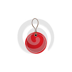 Red blank prize tags label icon. Vector illustration style is flat iconic symbol, red color. Designed for websites and software