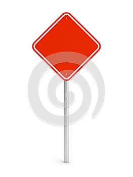Red blank rectangle traffic sign