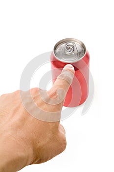 Red blank soda can