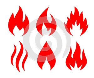 Red blazing fire vector icon