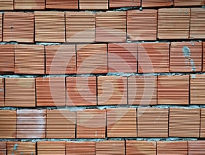 Red block brick wall texture