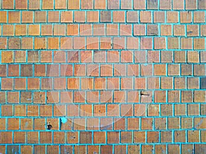 Red Block Wall, close-up, textures