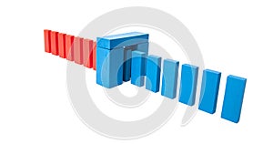 Red blocks changing to blue