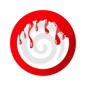 Red blood blot vector icon.