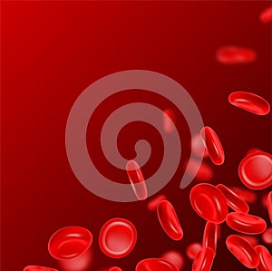 Red blood cells 3D realistic vector illustration