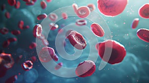 The red blood cells.AI generated image photo