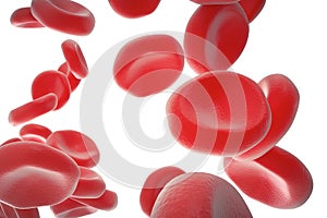 Red blood cells in artery, flow inside body, concept medical human health care, 3d rendering