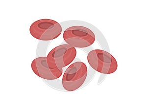 Red blood cells flowing in a vein or artery, flat design,cells isolated on white background - illustration