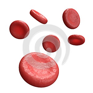 Red Blood Cells Isolated on White Background 3d render