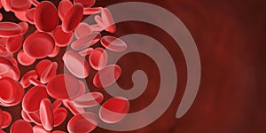 Red blood cells, a medical concept. 3d illustration
