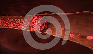 Red blood cells, a medical concept. 3d render