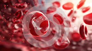 Red blood cells in vein. Generative AI