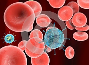 Red blood cells and viruses, small spherical cells that contain hemoglobin