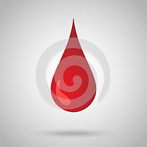 Red Blood donation drop isolated on white. Vector illustration EPS 10.