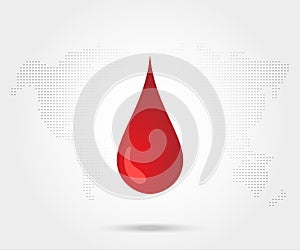 Red Blood donation drop isolated on white. Vector illustration EPS 10.