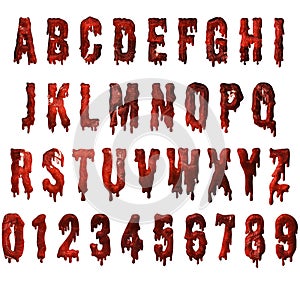 Sangue gocciolare strutturato l'alfabeto 