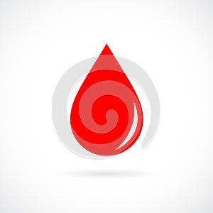 Red blood drop vector icon