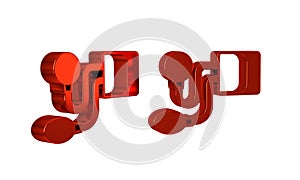 Red Blood pressure icon isolated on transparent background.